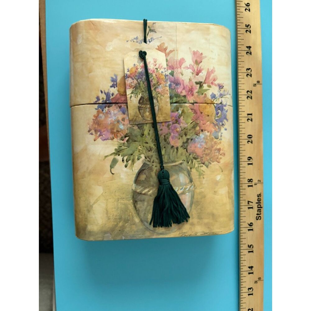 Lavie Floral Themed Decorative storage box with tassel and tag and new stationar
